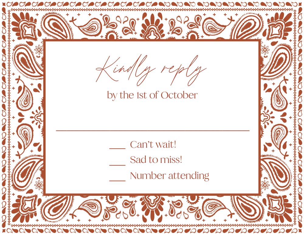 Paisley Bandana Reply Card