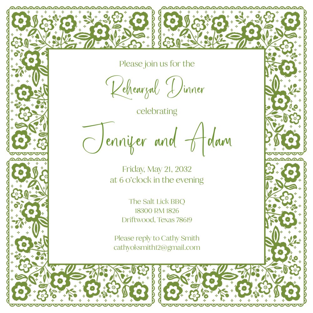 Floral Bandana Invitation 