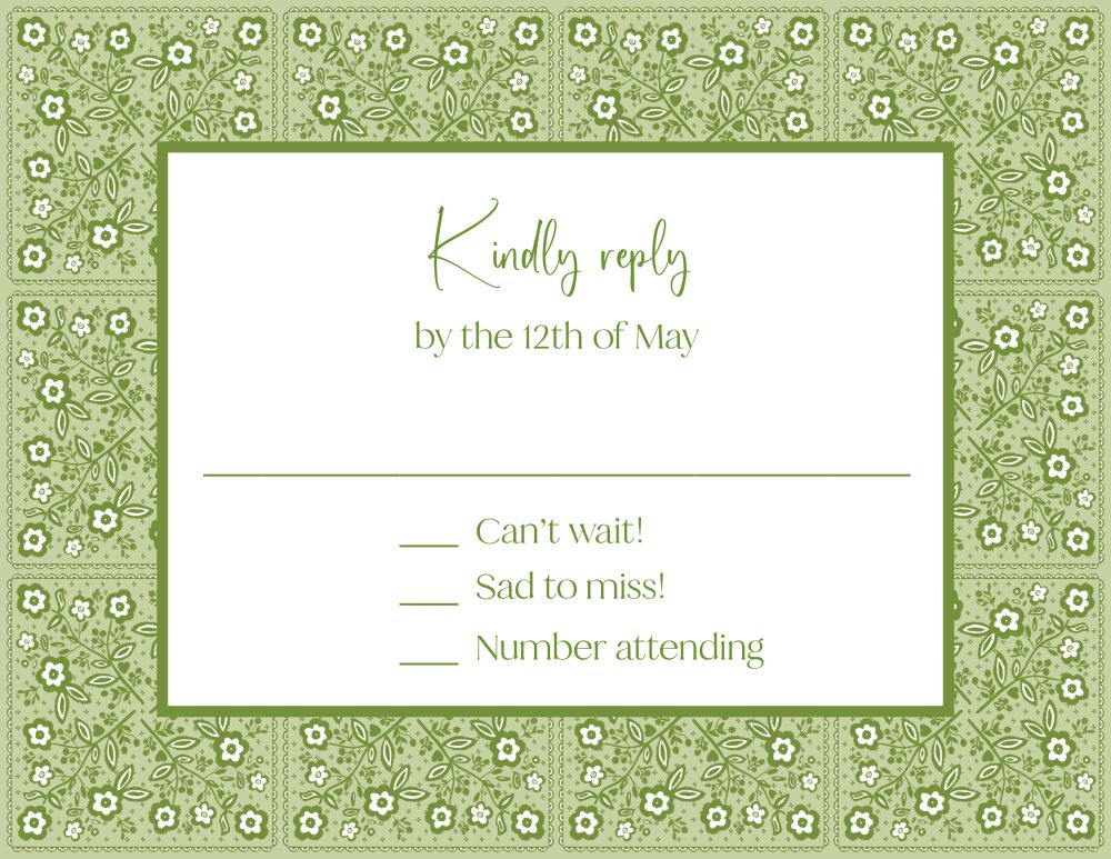 Floral Bandana Reply Card 