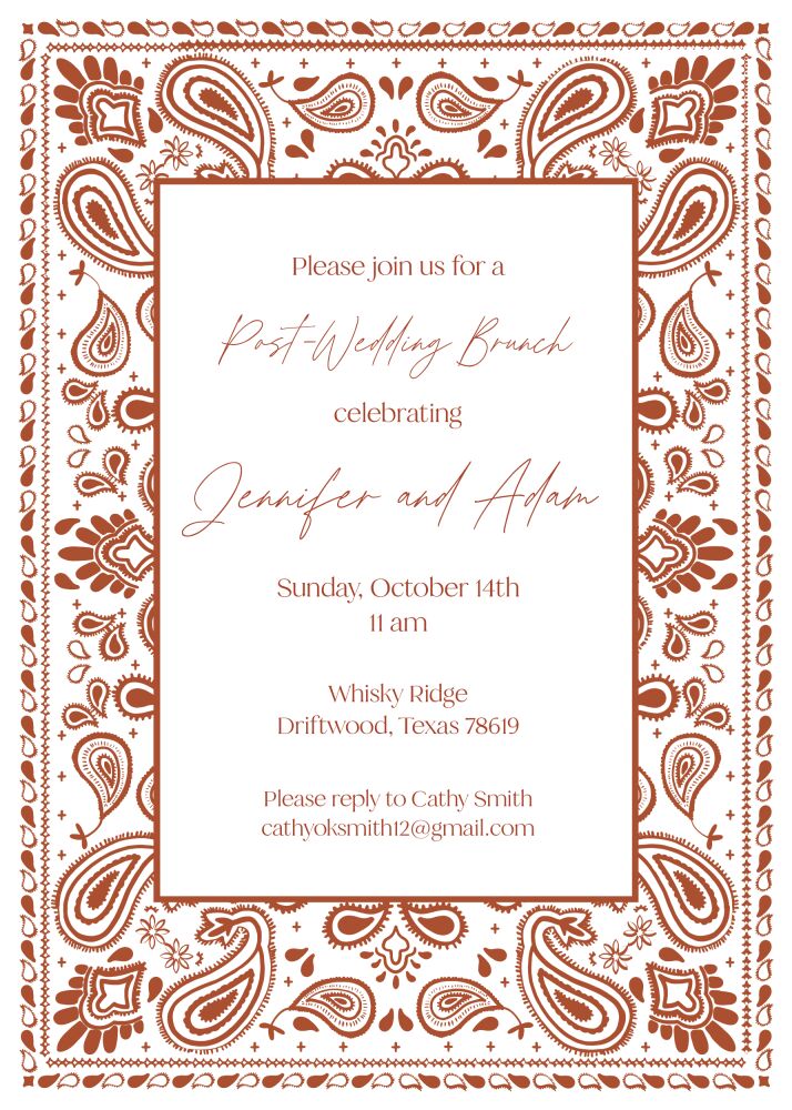 Paisley Bandana Invitation