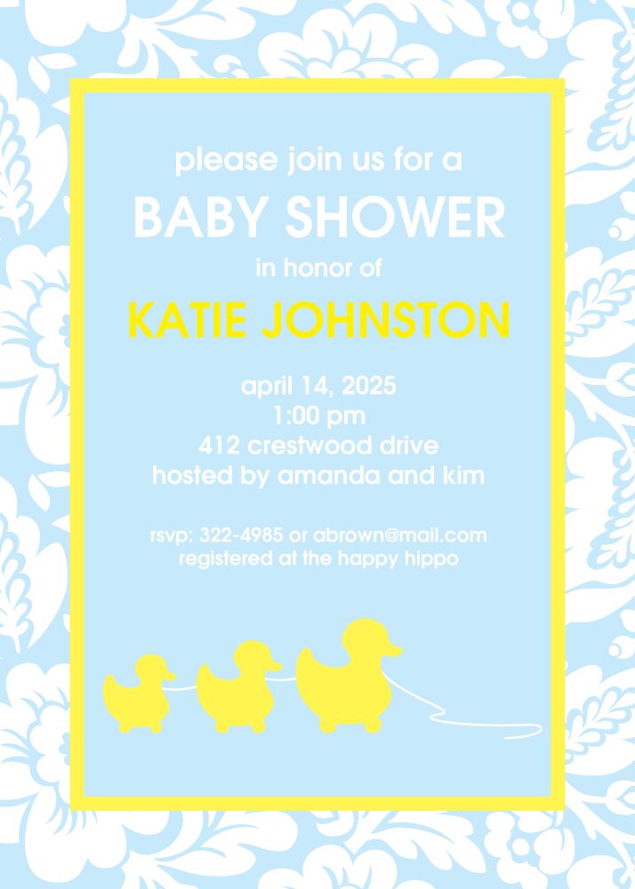 Little Duckies Shower Invitation 