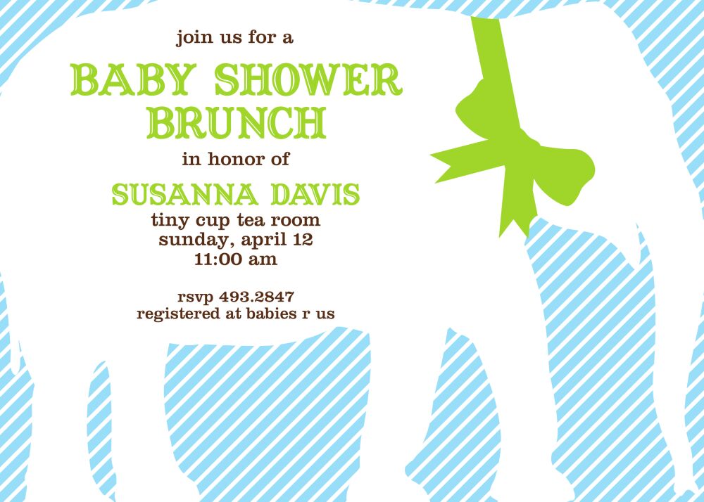 Blue Elephant Invitation 