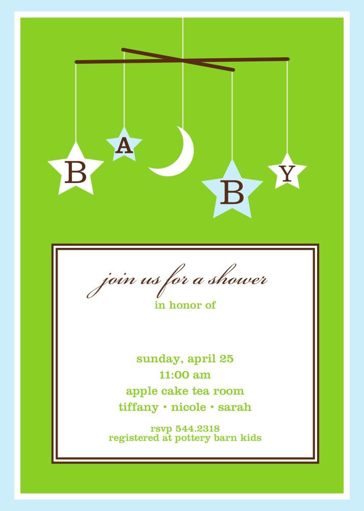 Baby Boy Mobile Invitation 