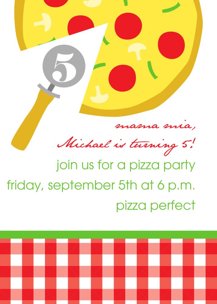 Mama Mia Pizza Party Invitation 