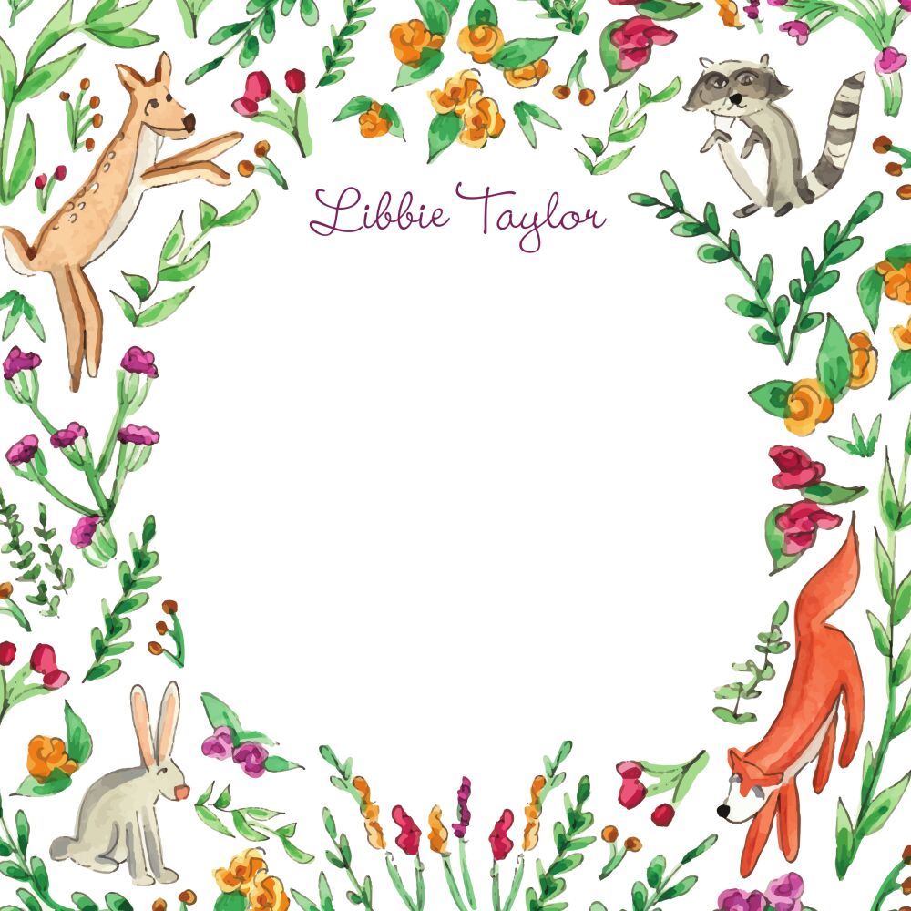 Woodland Animals Square Notepad