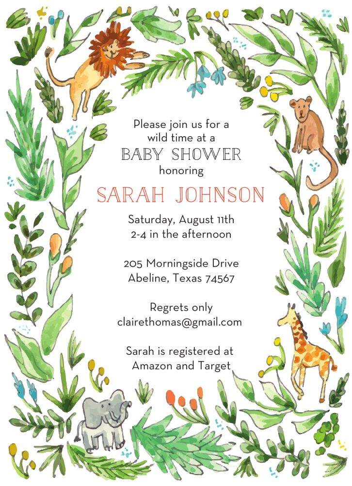 In the Jungle Invitation