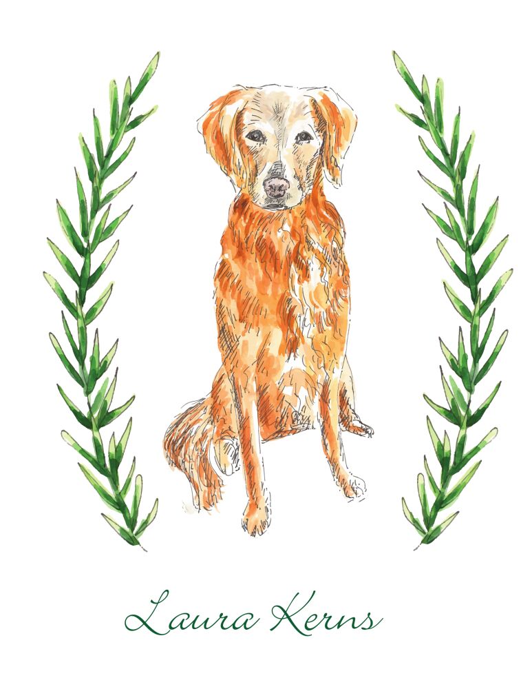 Golden Retriever Folded Note