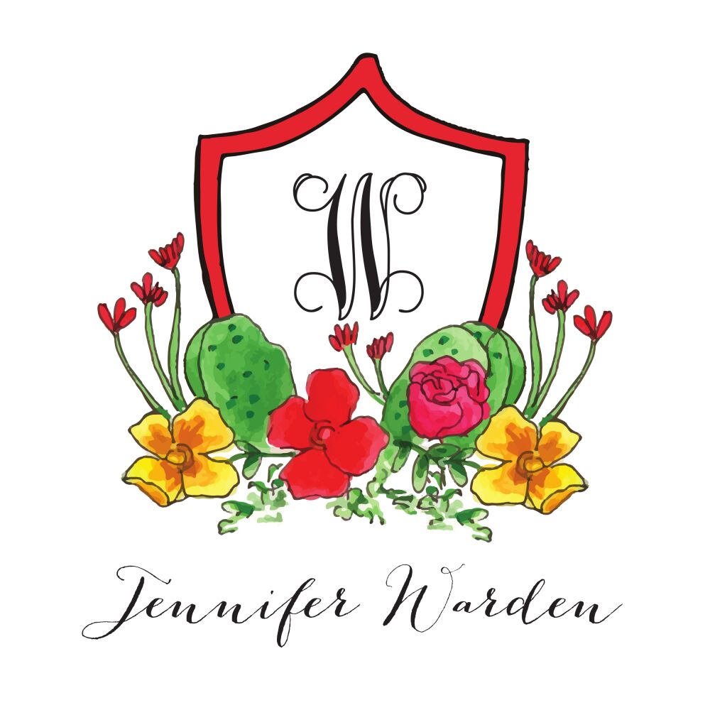 Cactus and Floral Crest Enclosure Card