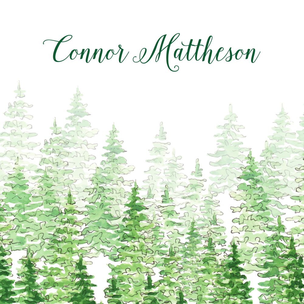 Watercolor Evergreen Trees Enclosure Card