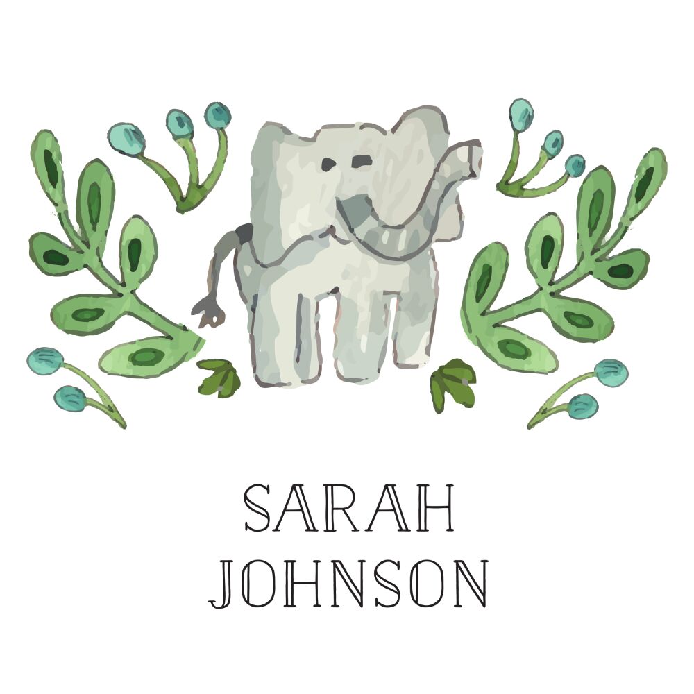 Jungle Friends (Elephant) Enclosure Card