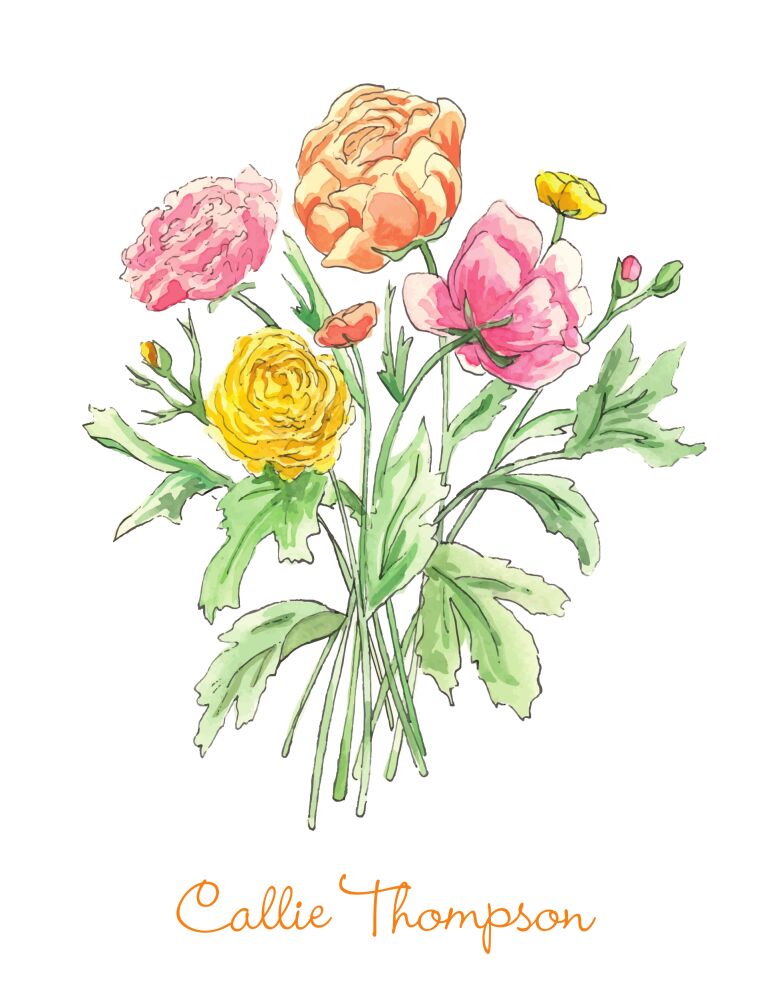 Fresh Bouquet Folded Note