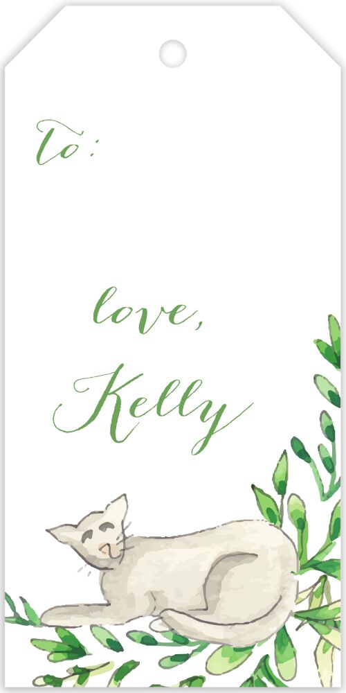 White Cat Hanging Gift Tag