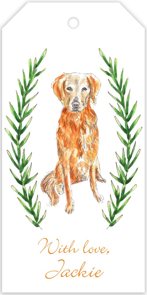 Golden Retriever Hanging Gift Tag