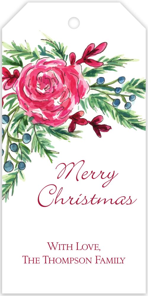 Winter Rose Hanging Gift Tag