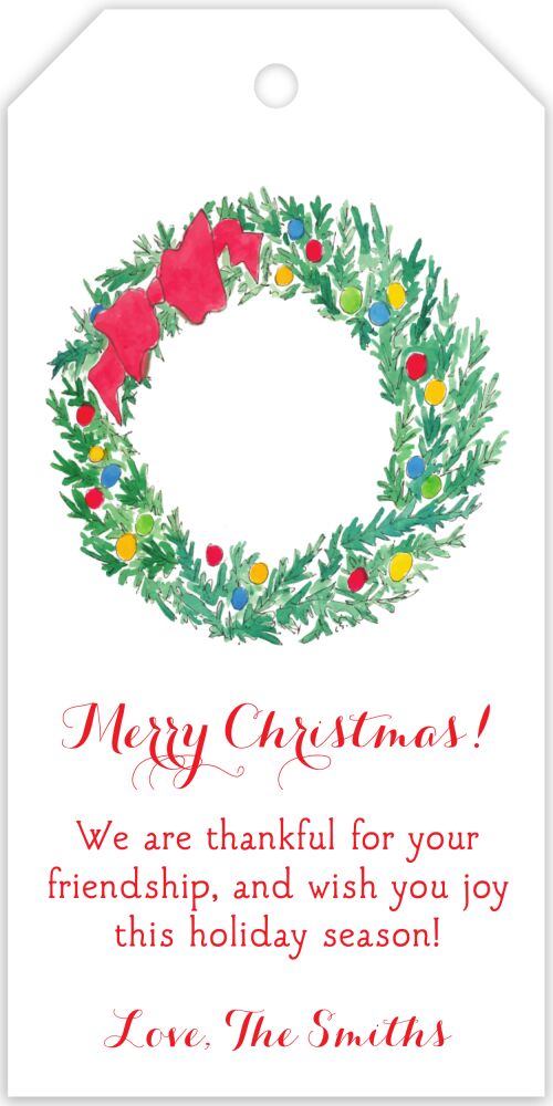 Ornament Wreath Hanging Gift Tag