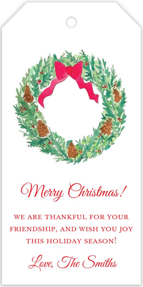 Pinecone Wreath Hanging Gift Tag