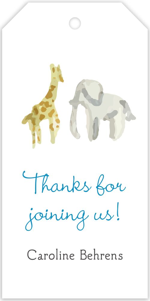 Blue Safari Hanging Gift Tag