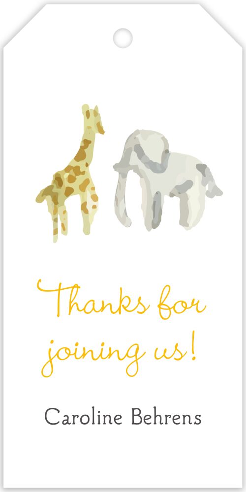 Yellow Safari Hanging Gift Tag