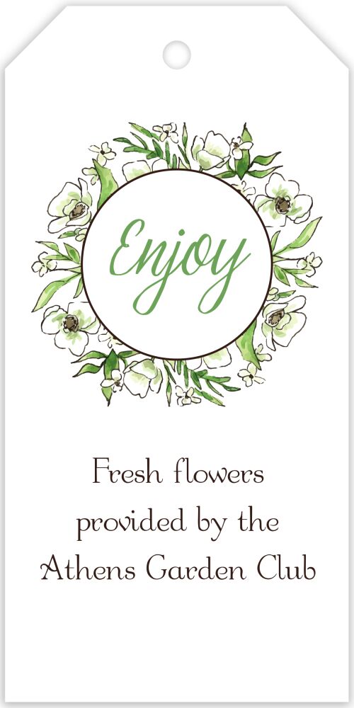White Floral Wreath Hanging Gift Tag