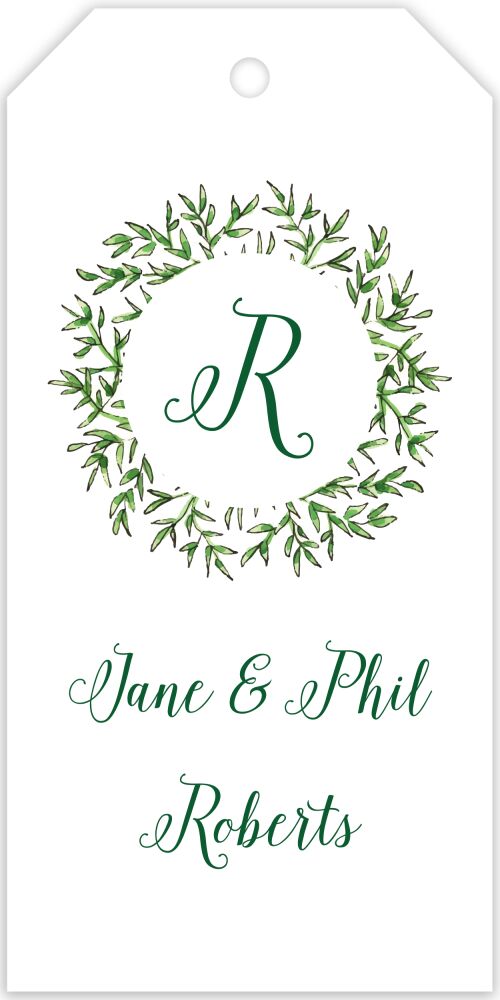 Greenery Wreath Hanging Gift Tag