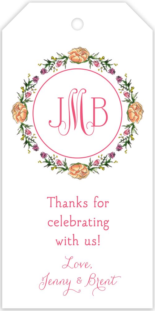 Peonies & Roses (White) Hanging Gift Tag