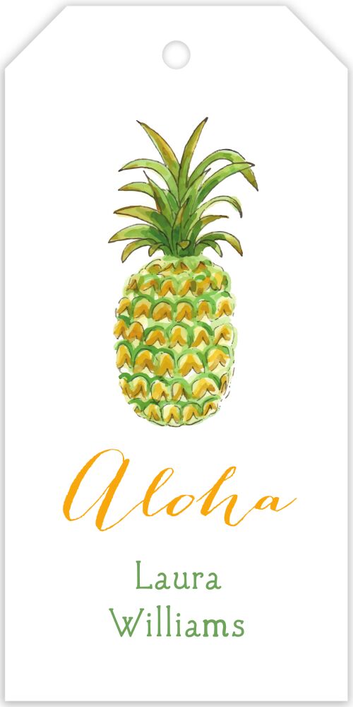 Watercolor Pineapple Hanging Gift Tag