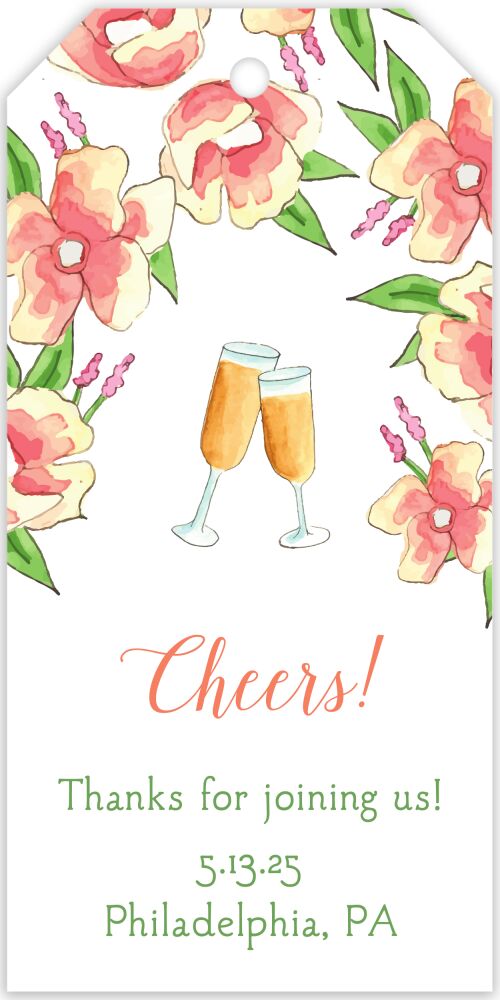 Champagne Florals Hanging Gift Tag