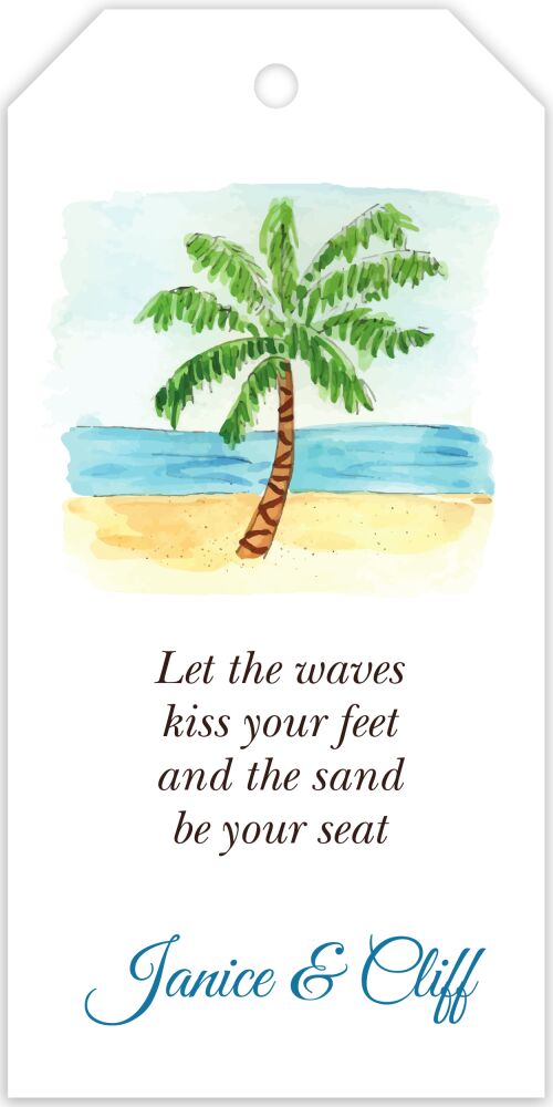 By the Beach Palm Hanging Gift Tag