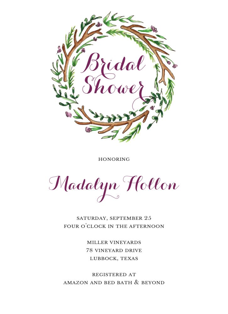 Antler Wreath Invitation