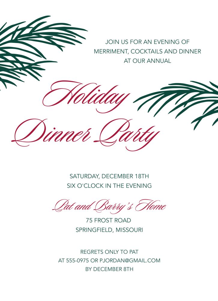 Evergreen Foliage Invitation