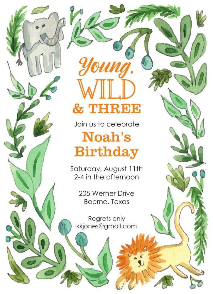 Jungle Friends Invitation