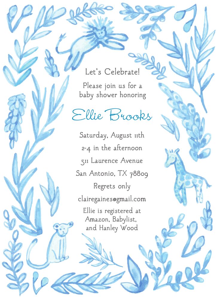 Blue Jungle Invitation