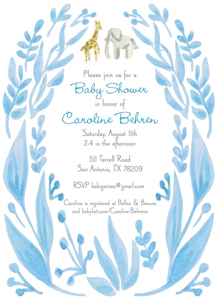 Blue Safari Invitation