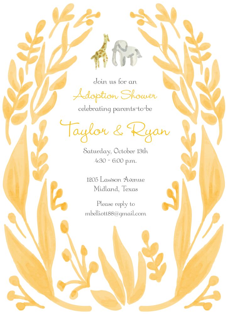 Yellow Safari Invitation