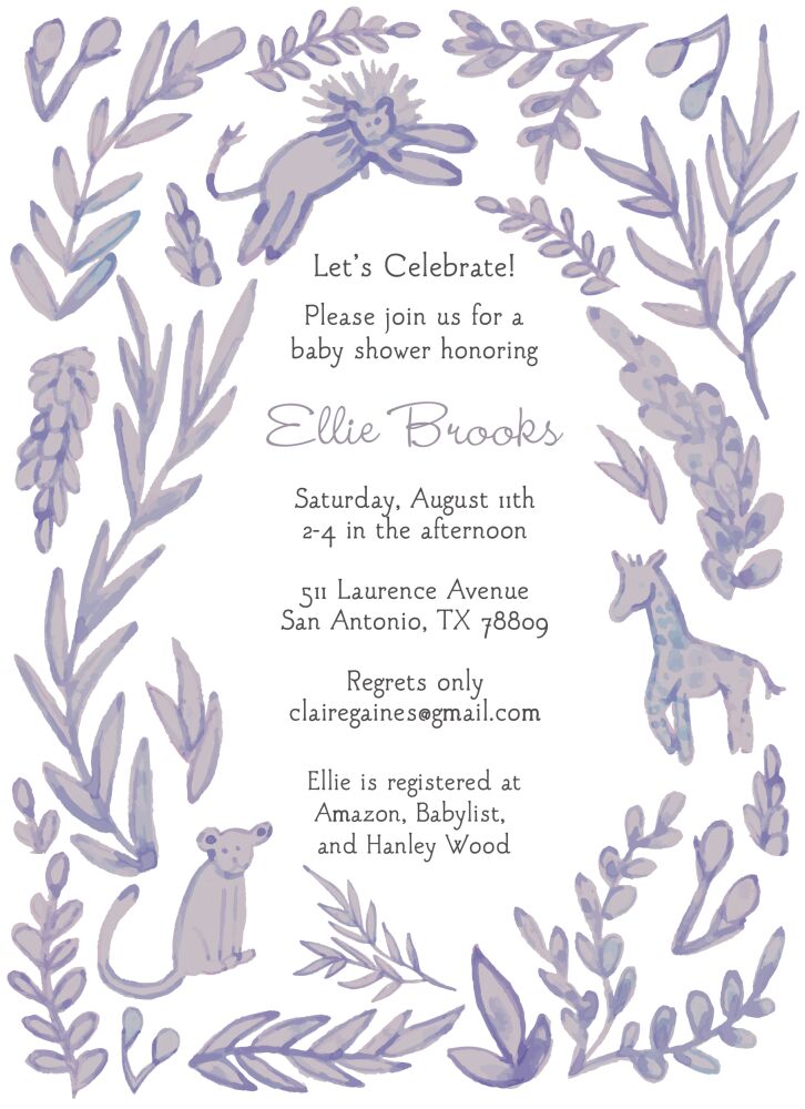 Lilac Jungle Invitation