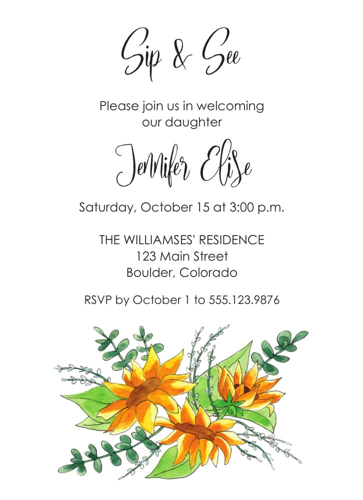 Sunflowers Invitation