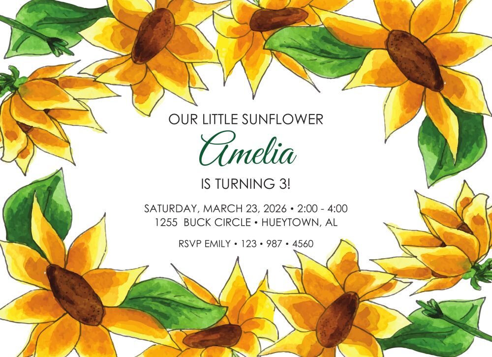 Sunflowers Invitation
