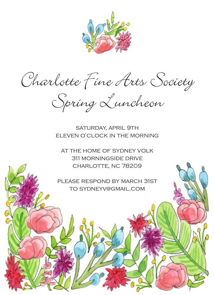 Colorful Spring Florals Invitaiton
