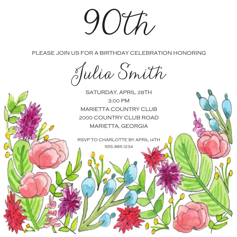 Colorful Spring Florals Invitation