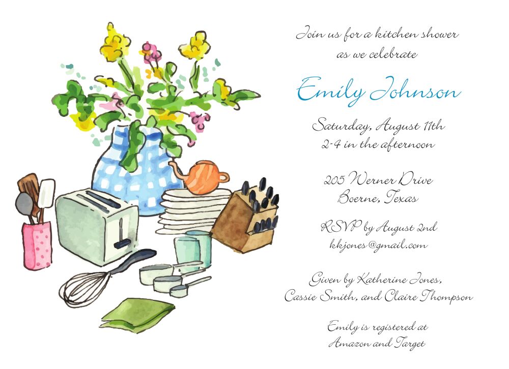 Painted Kitchen Invitation