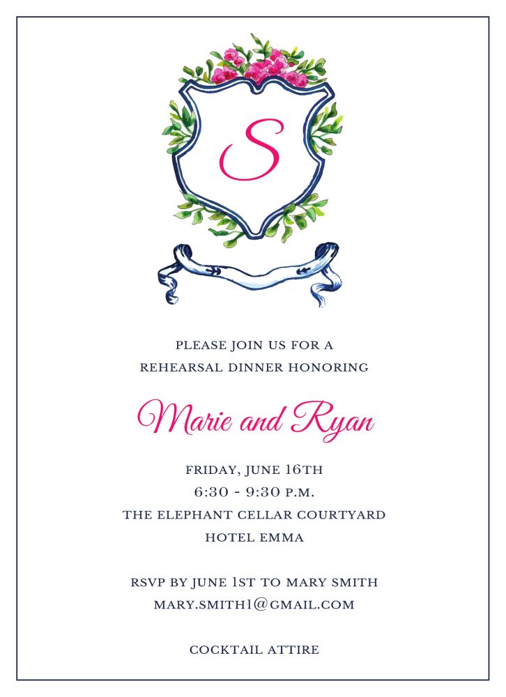 French Crest Invitation