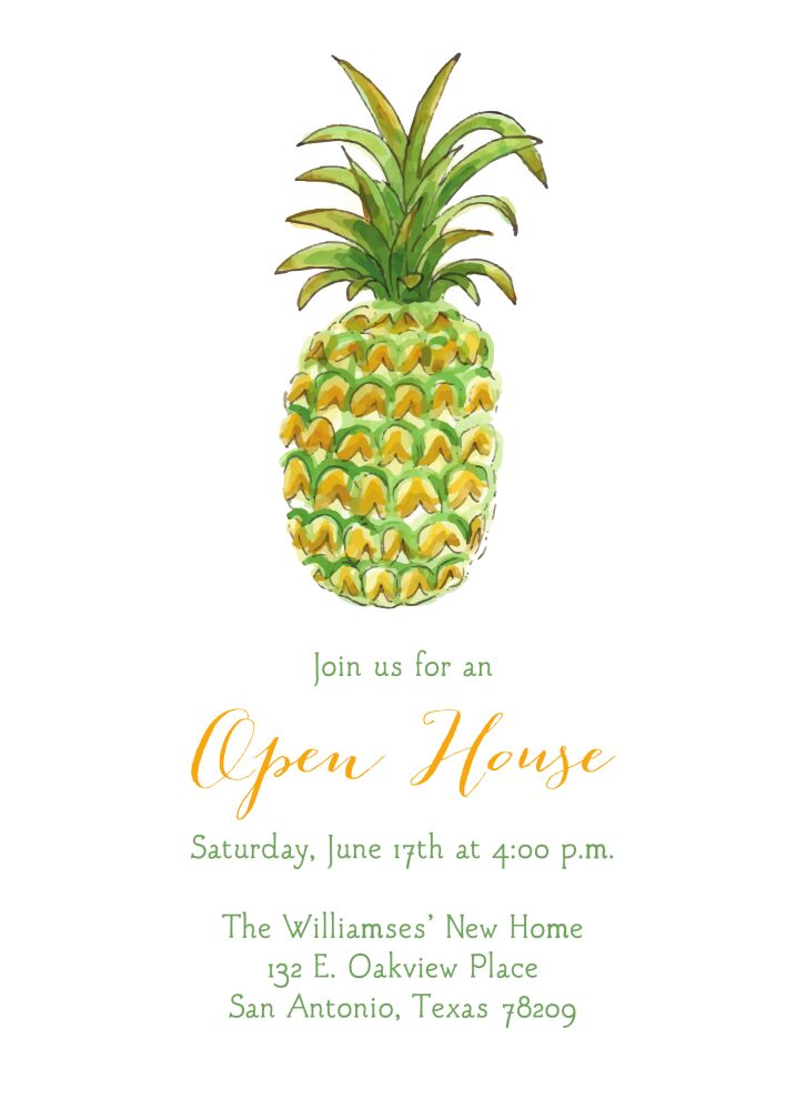Watercolor Pineapple Invitation