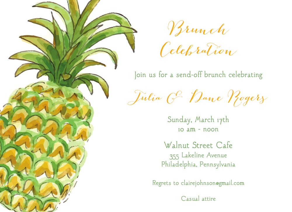 Watercolor Pineapple Invitation