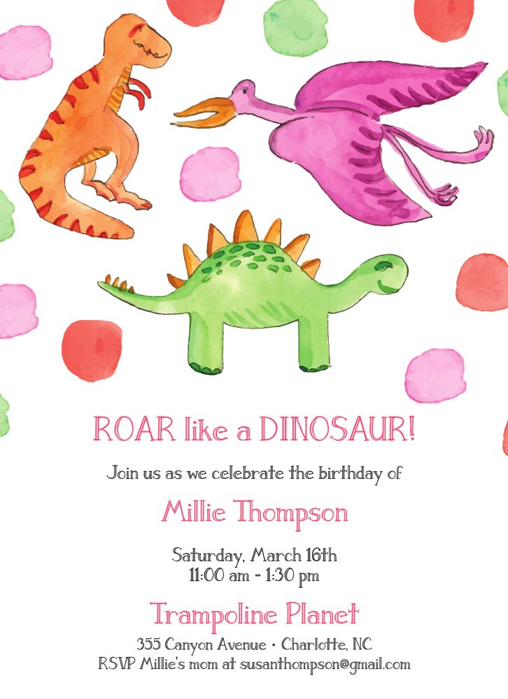 Dinosaurs Invitation