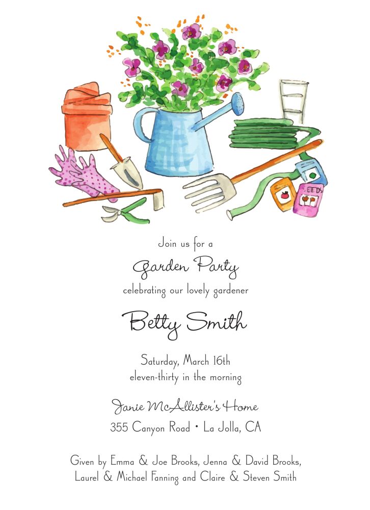 Gardening Tools Invitation