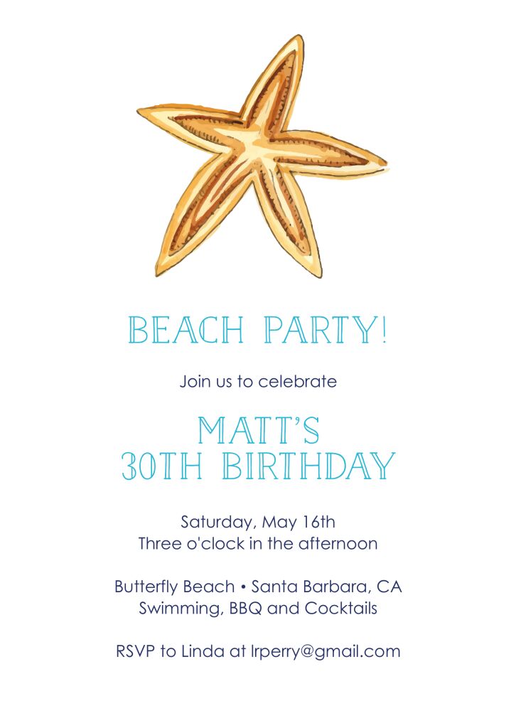 Starfish Invitation