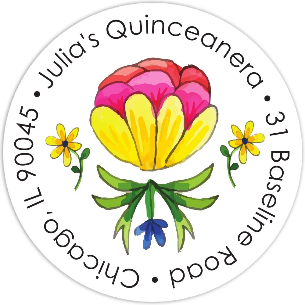 Floral Fiesta Return Address Label