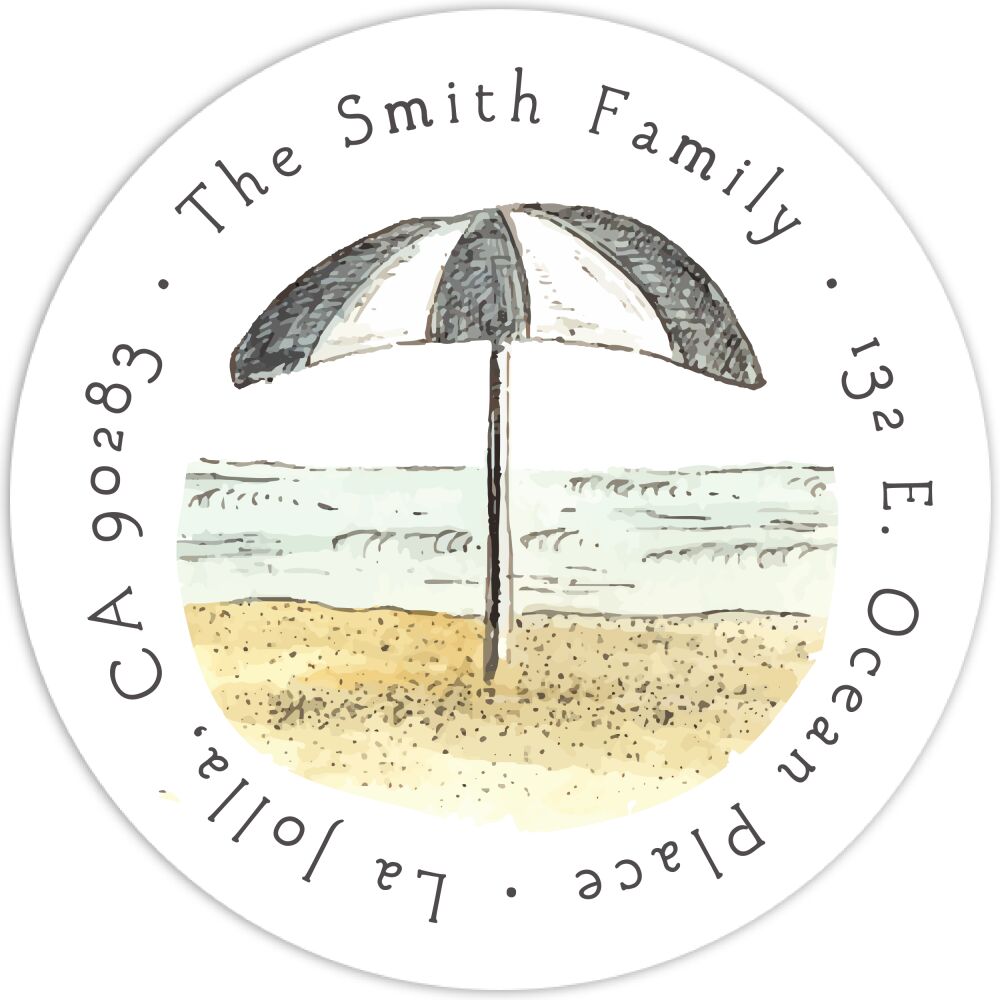 Beach Scene Return Address Label
