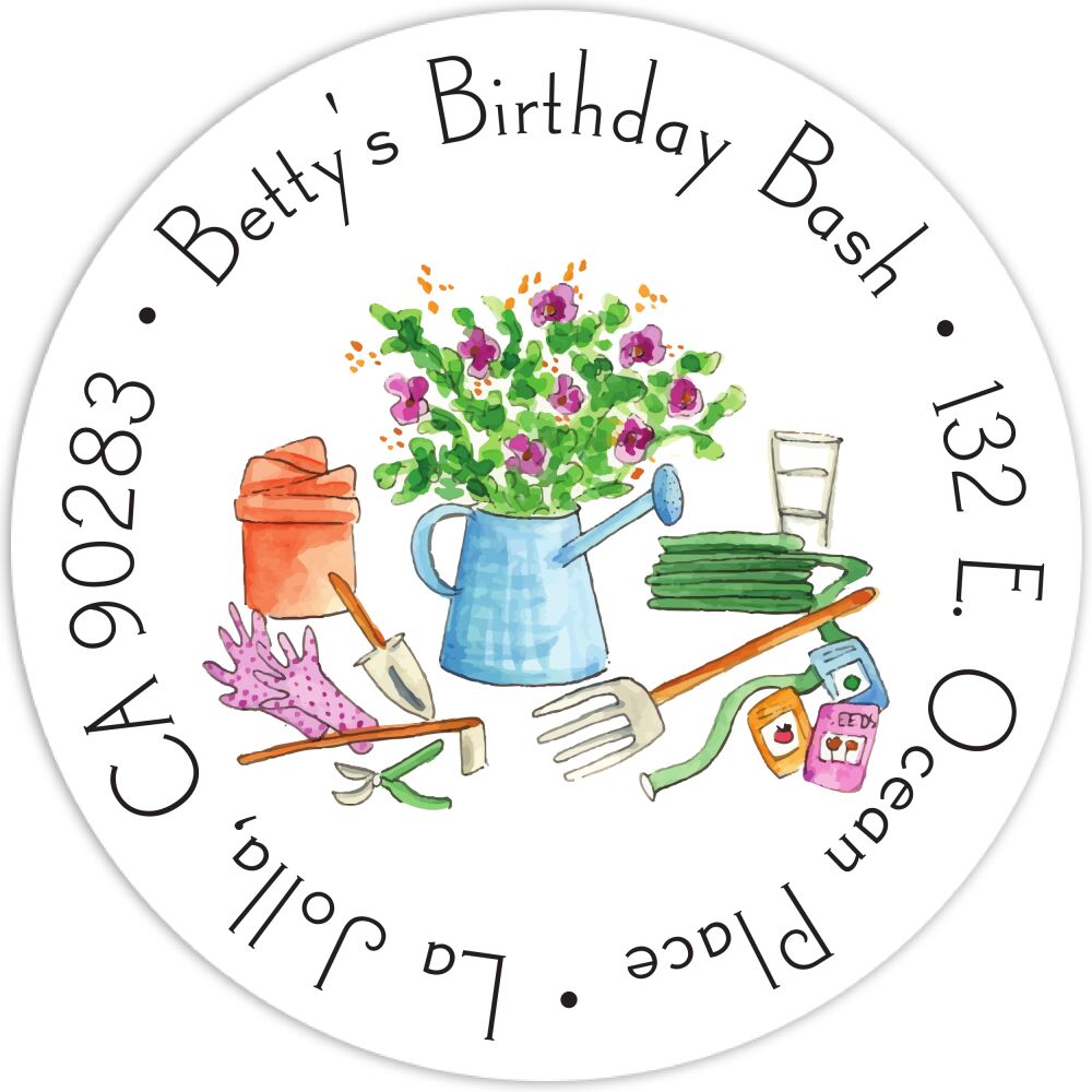 Gardening Tools Return Address Label