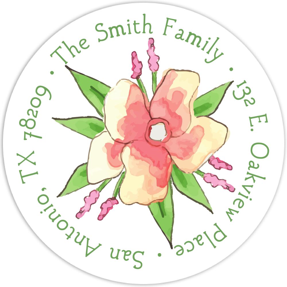 Champagne Florals Return Address Label